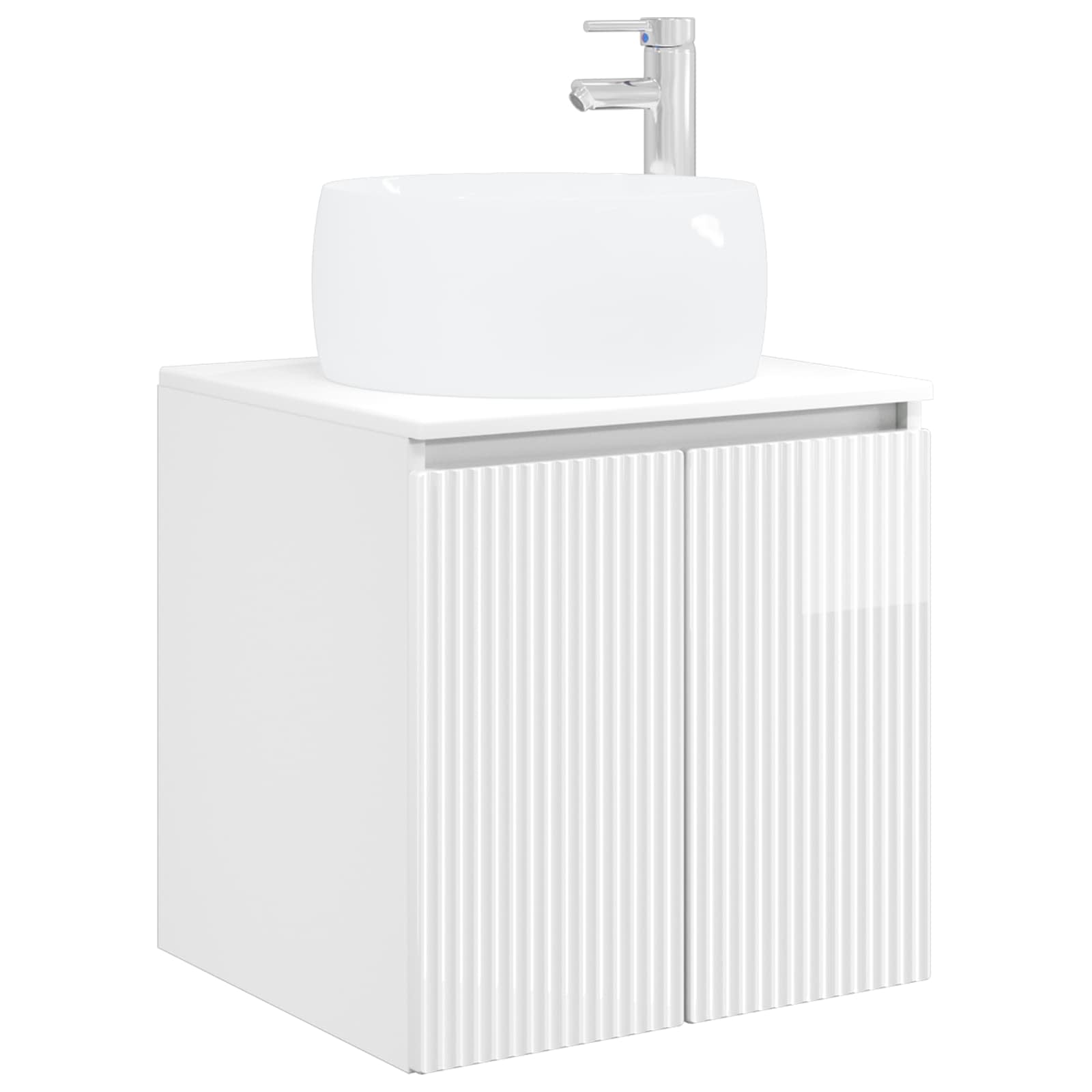 Mobile Lavabo da Parete Bianco Lucido 49,5 x 44,5 x 66 cm | homemem39