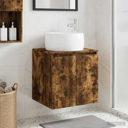 Mobile Lavabo da Parete Rovere Fumo 49,5 x 44,5 x 66 cm | homemem39
