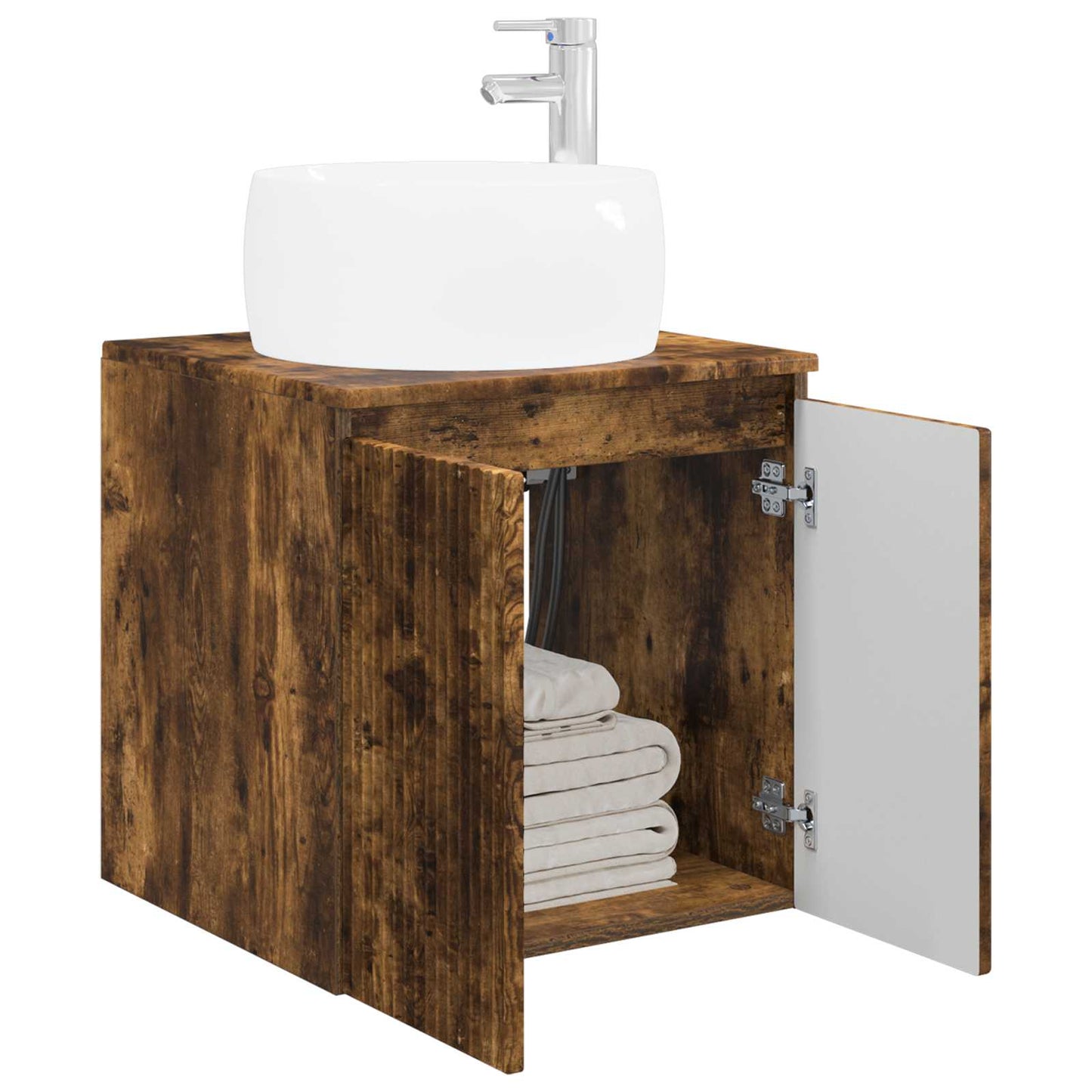 Mobile Lavabo da Parete Rovere Fumo 49,5 x 44,5 x 66 cm | homemem39