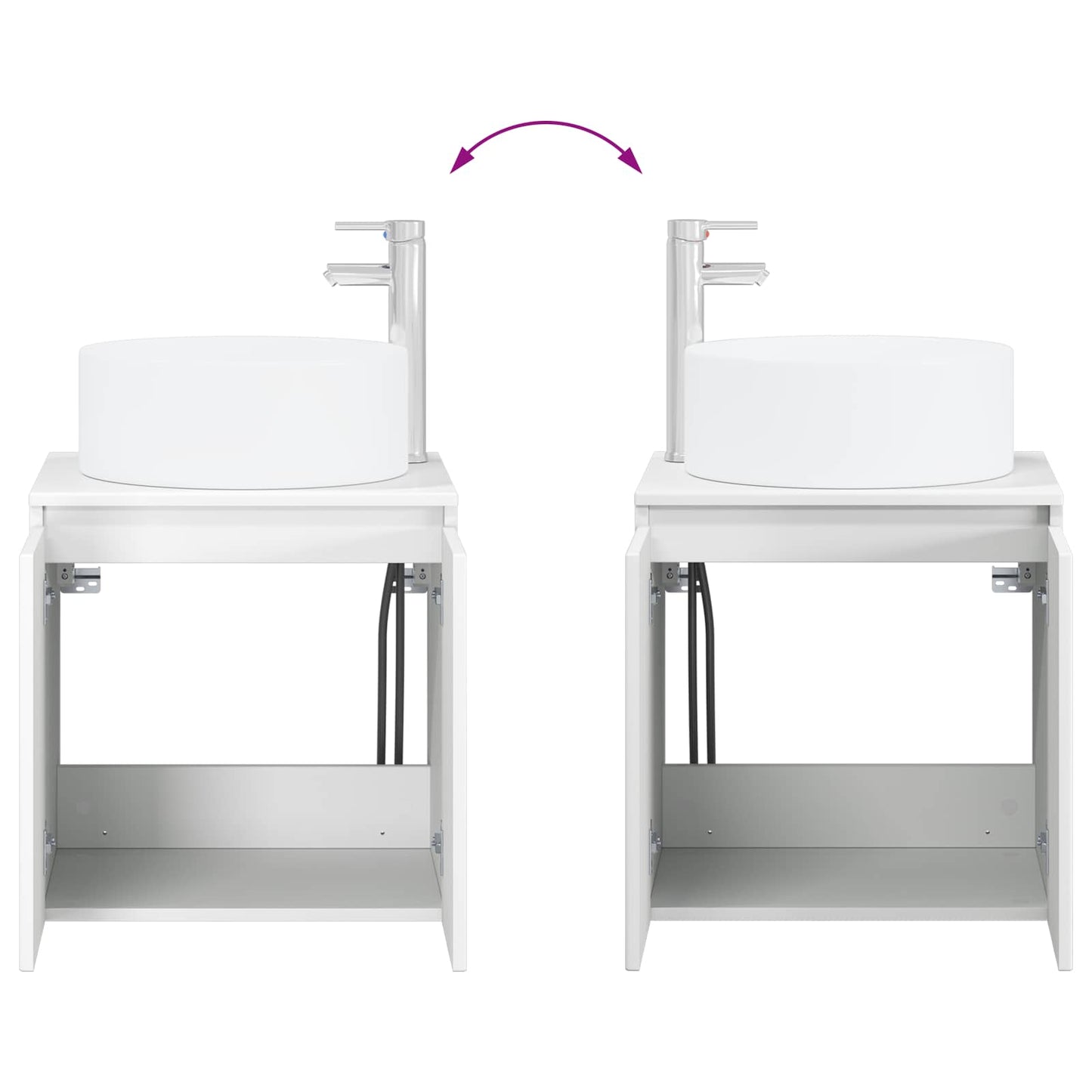 Mobile lavabo da parete Bianco 49,5 x 44,5 x 65,5 cm | homemem39
