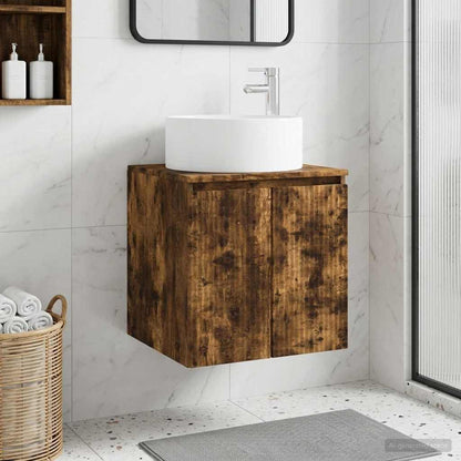 Mobile lavabo da parete Rovere Fumo 49,5 x 44,5 x 65,5 cm | homemem39
