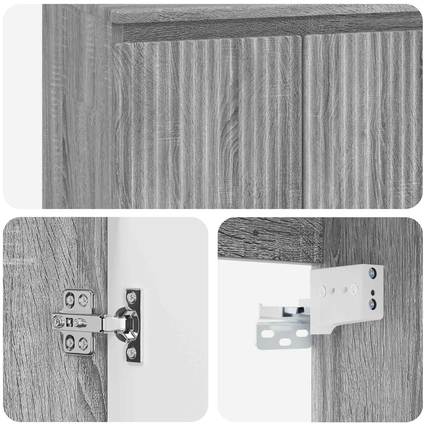 Mobile lavabo da parete Sonoma grigio 49,5 x 44,5 x 65,5 cm | homemem39