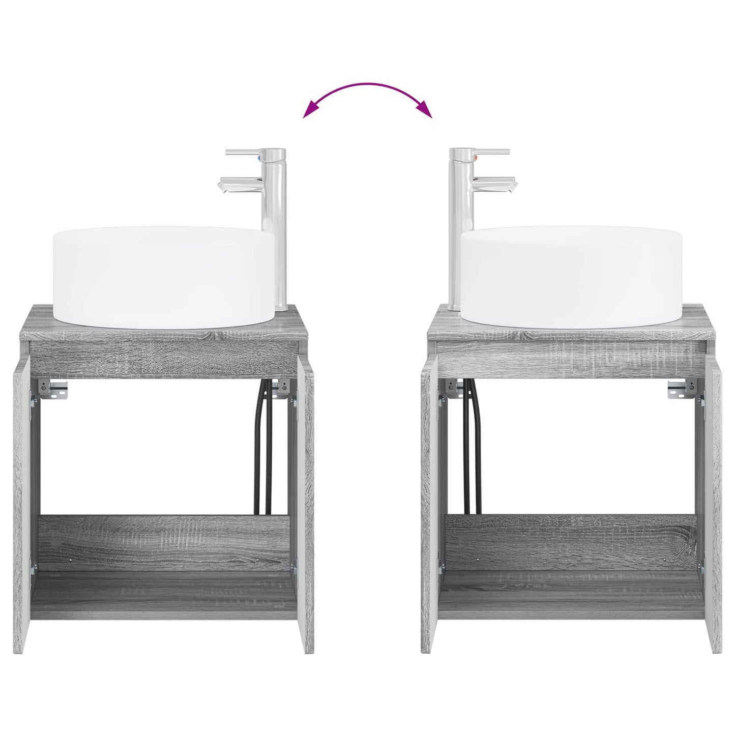 Mobile lavabo da parete Sonoma grigio 49,5 x 44,5 x 65,5 cm | homemem39
