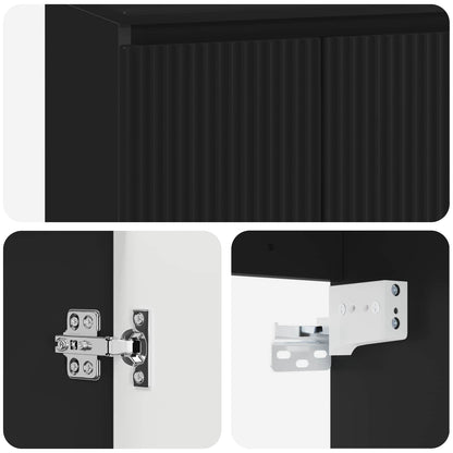 Mobiletto da Bagno a Muro Nero 62,5 x 44,5 x 50 cm | homemem39