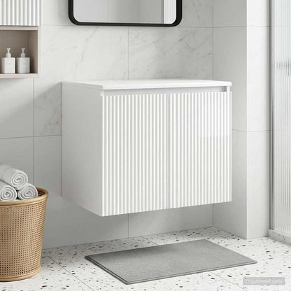 Mobiletto da Bagno a Muro Bianco Lucido 62,5 x 44,5 x 50 cm | homemem39