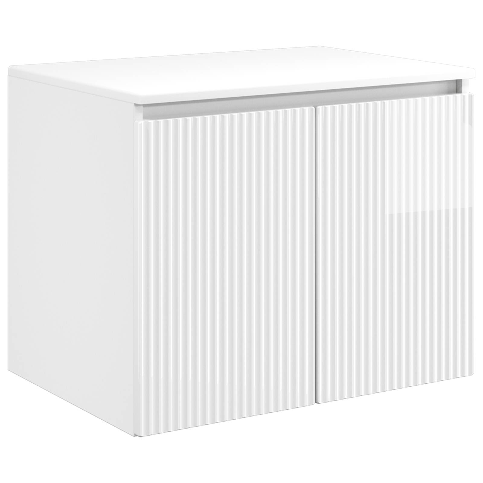 Mobiletto da Bagno a Muro Bianco Lucido 62,5 x 44,5 x 50 cm | homemem39