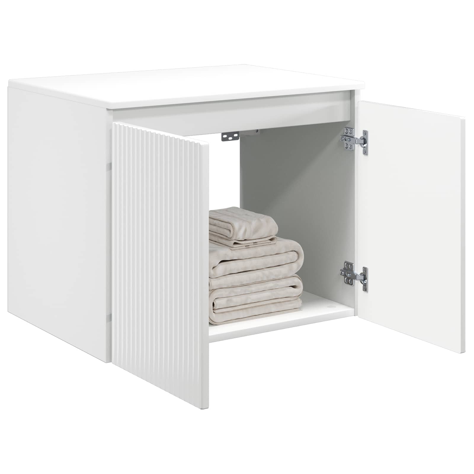 Mobiletto da Bagno a Muro Bianco Lucido 62,5 x 44,5 x 50 cm | homemem39