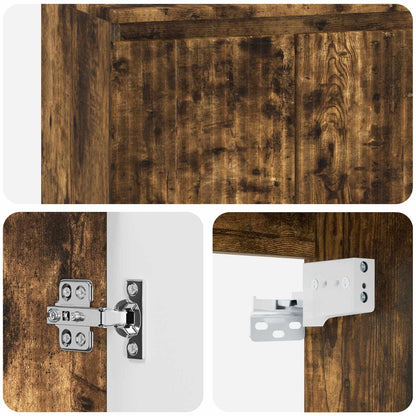 Mobiletto da Bagno a Muro Rovere Fumo 62,5 x 44,5 x 50 cm | homemem39