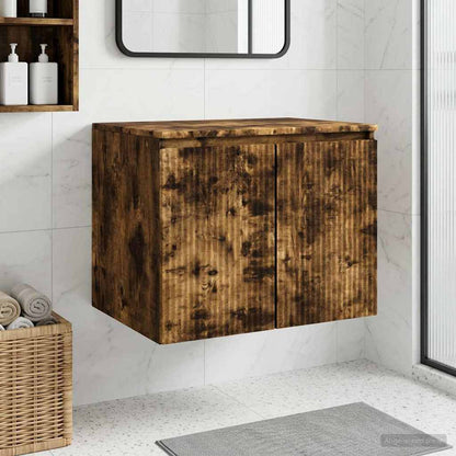 Mobiletto da Bagno a Muro Rovere Fumo 62,5 x 44,5 x 50 cm