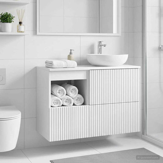 Mobile da Bagno Bianco Lucido 30 x 35 x 50 cm | homemem39