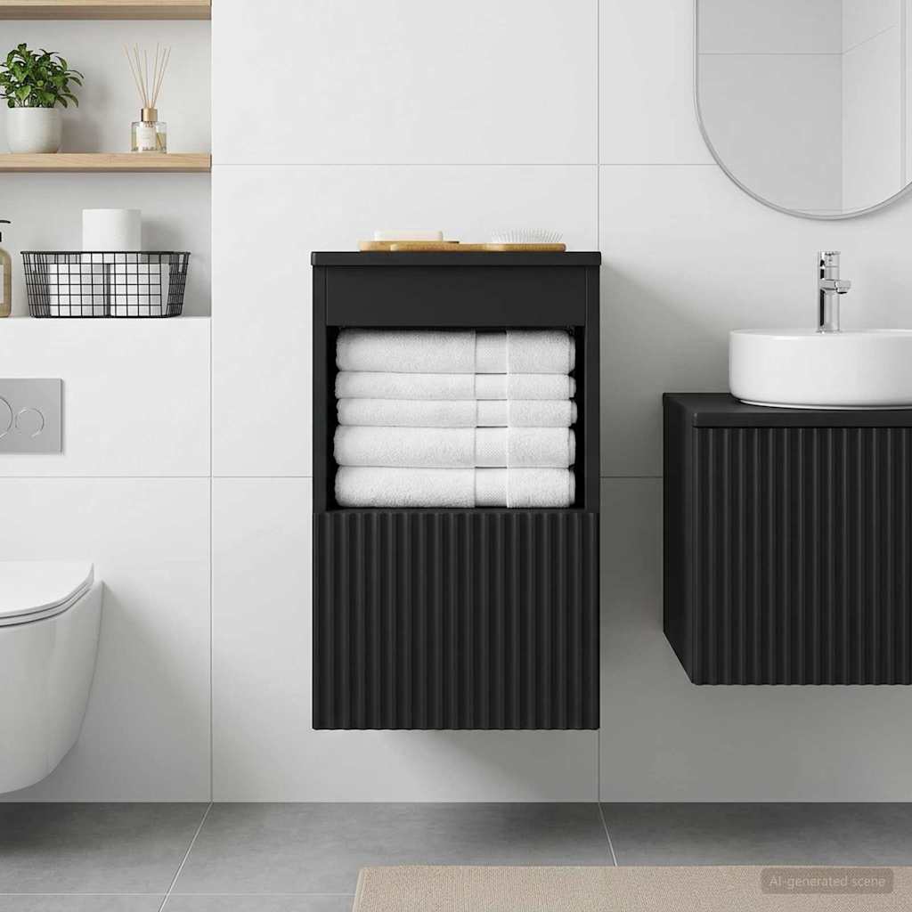 Mobile da Bagno Nero 30 x 44,5 x 50 cm Legno ingegnerizzato | homemem39