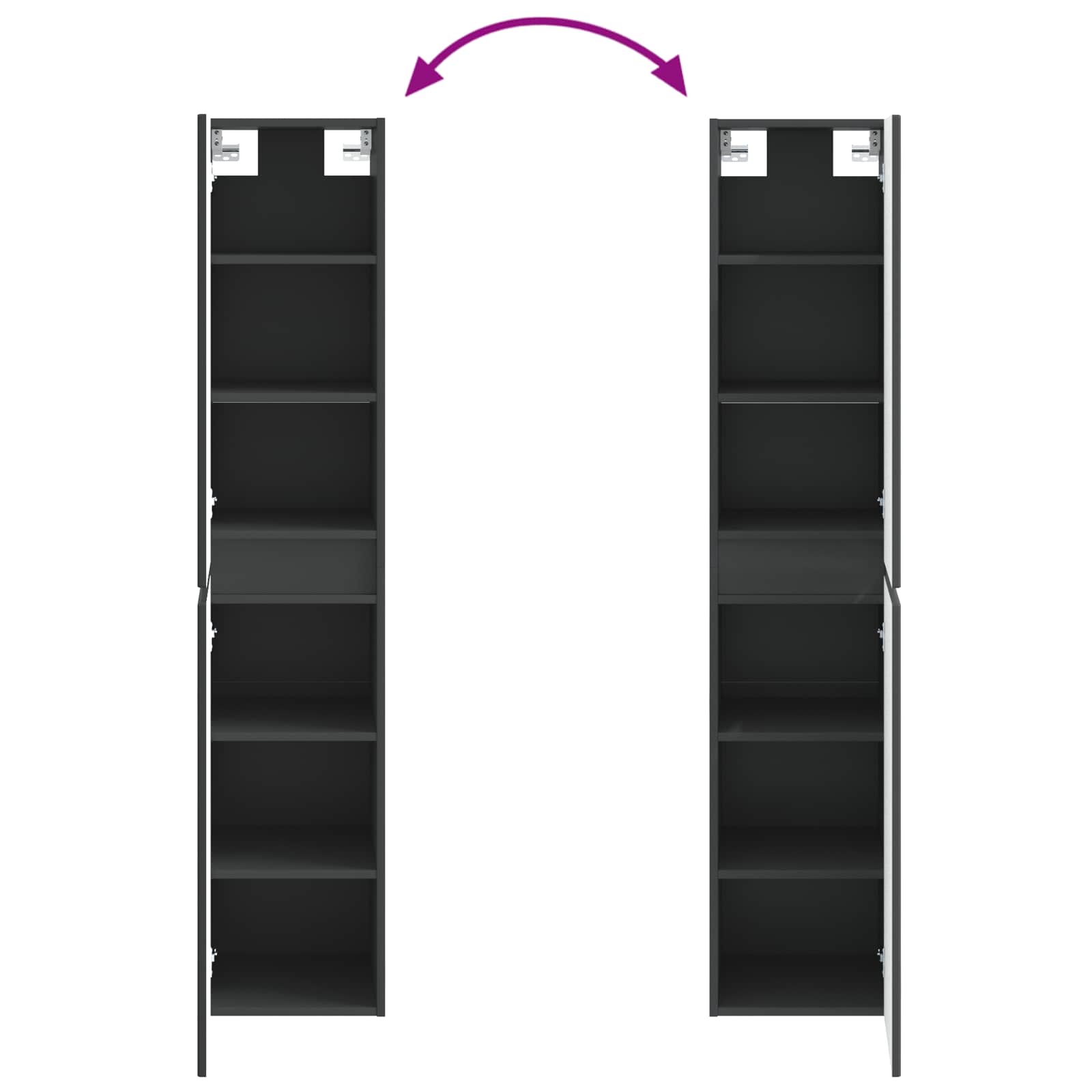 Mobiletto da Bagno a Muro Nero 33 x 34,5 x 160 cm | homemem39