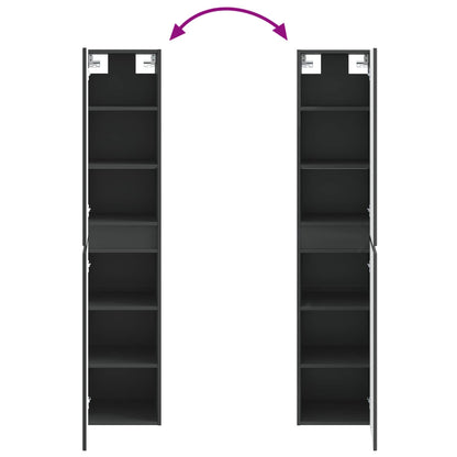 Mobiletto da Bagno a Muro Nero 33 x 34,5 x 160 cm | homemem39
