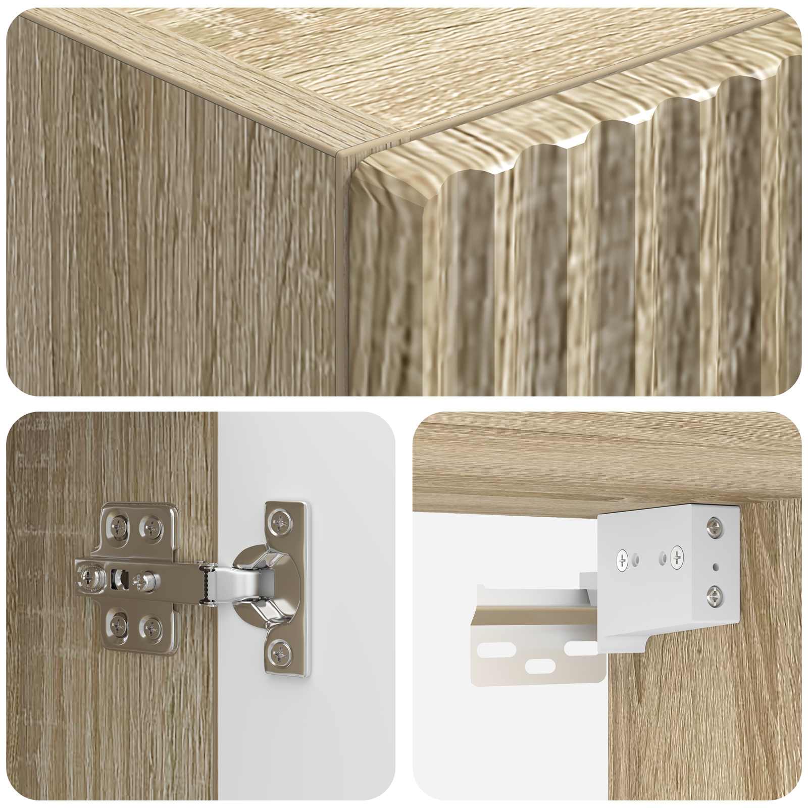 Mobiletto da Bagno a Muro Rovere Sonoma 33 x 34,5 x 160 cm | homemem39