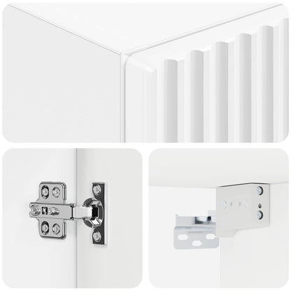 Mobiletto da Bagno a Muro Bianco Lucido 33 x 34,5 x 160 cm | homemem39