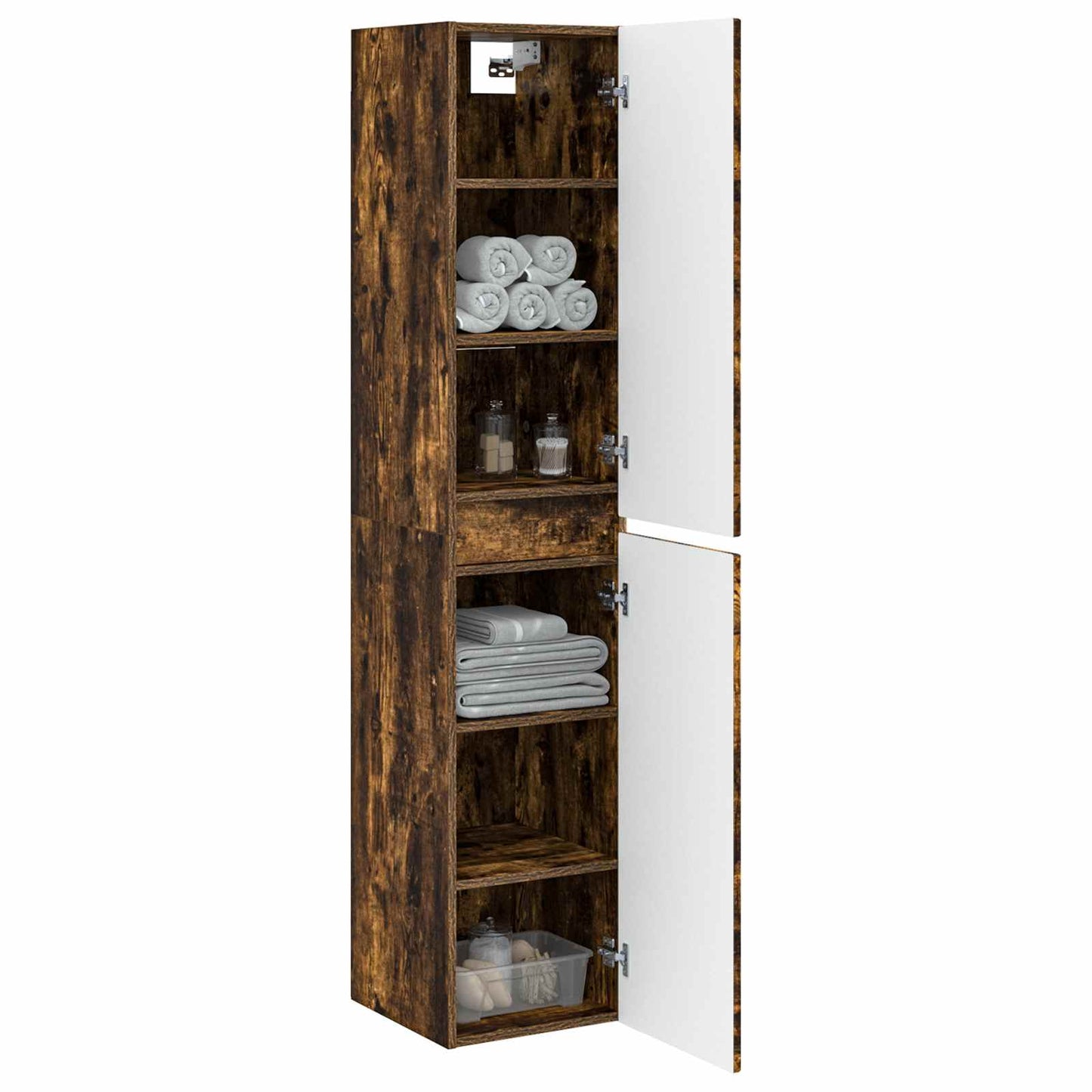 Mobiletto da Bagno a Muro Rovere Fumo 33 x 34,5 x 160 cm | homemem39