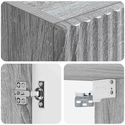 Mobiletto da Bagno a Muro Sonoma grigio 33 x 34,5 x 160 cm | homemem39