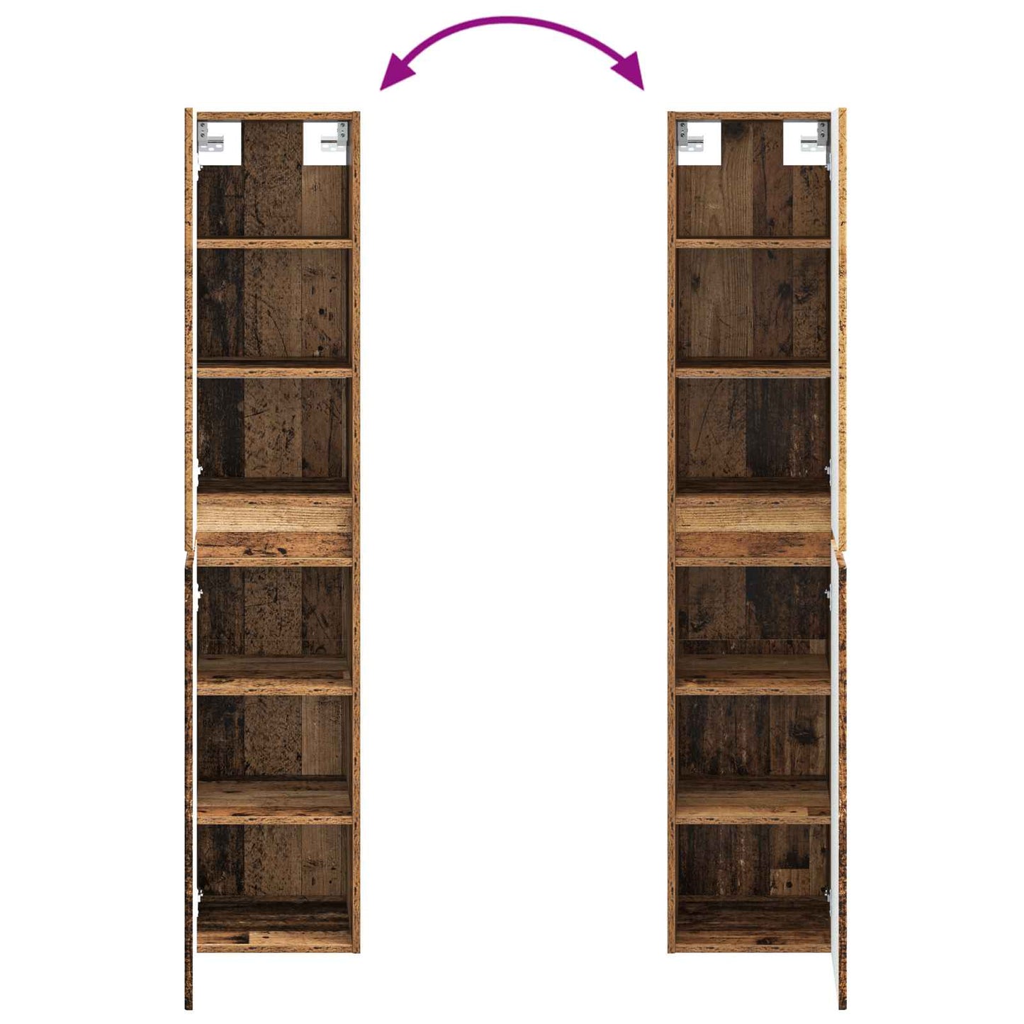 Mobiletto da Bagno a Muro Legno antico 33 x 34,5 x 160 cm | homemem39