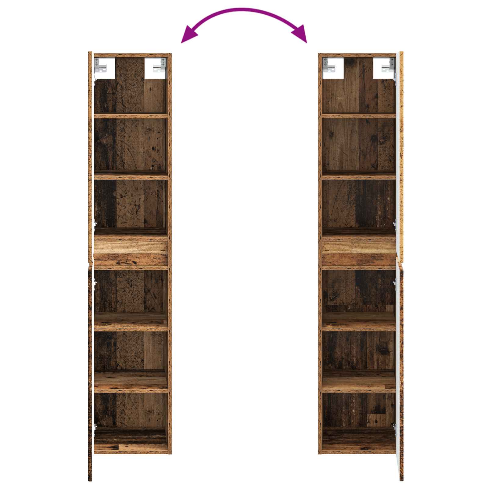 Mobiletto da Bagno a Muro Legno antico 33 x 34,5 x 160 cm | homemem39