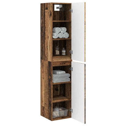 Mobiletto da Bagno a Muro Legno antico 33 x 34,5 x 160 cm | homemem39