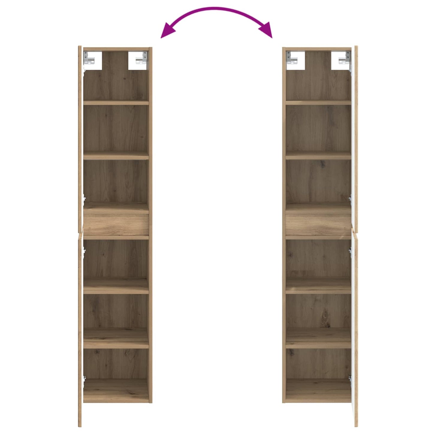 Mobiletto da Bagno a Muro Rovere Artigianale 33 x 34,5 x 160 cm | homemem39