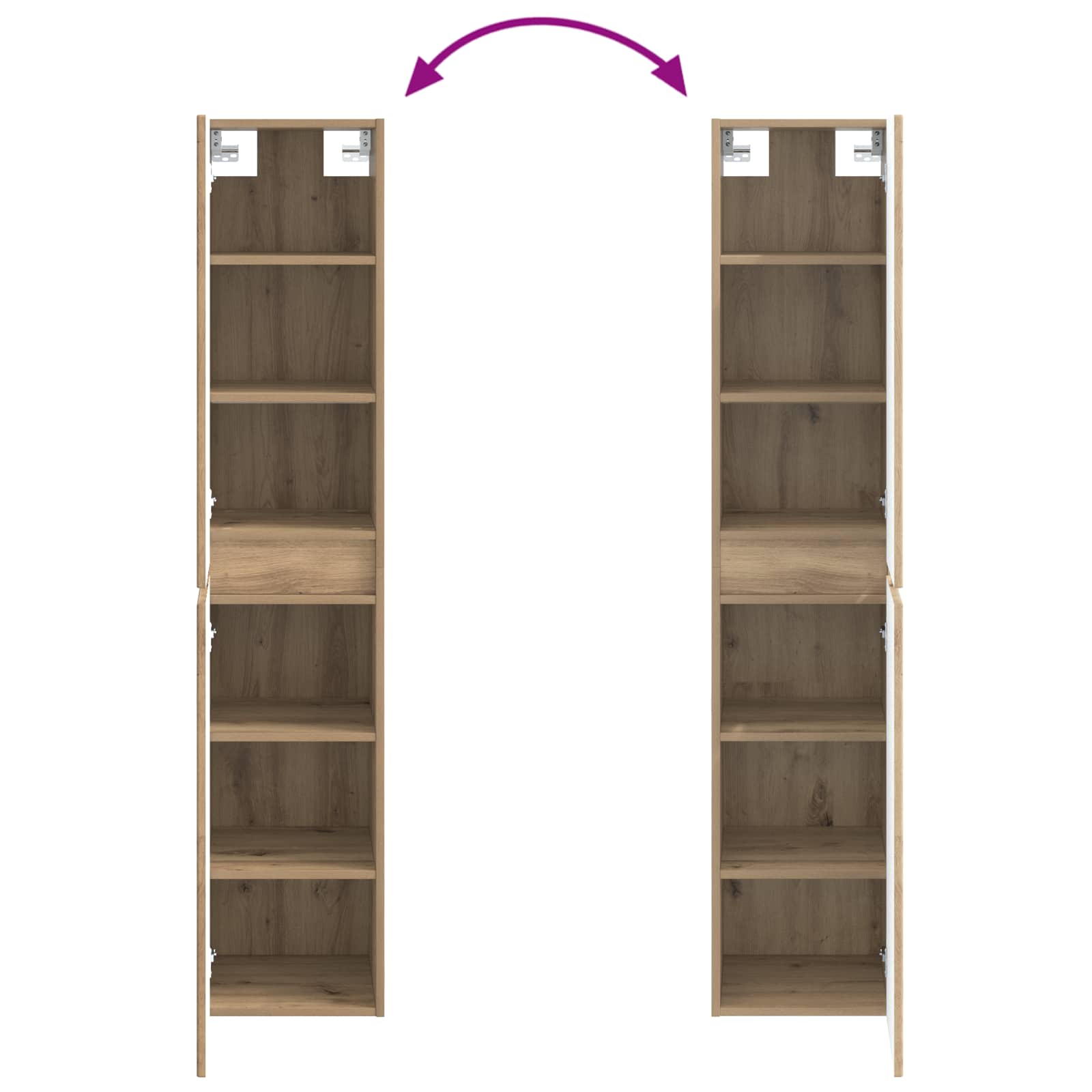 Mobiletto da Bagno a Muro Rovere Artigianale 33 x 34,5 x 160 cm | homemem39