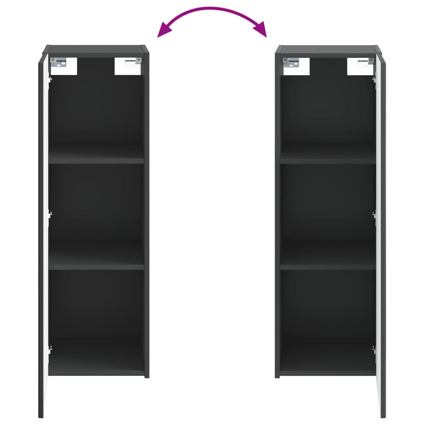 Mobiletto da Bagno a Muro Nero 33 x 34,5 x 100 cm | homemem39