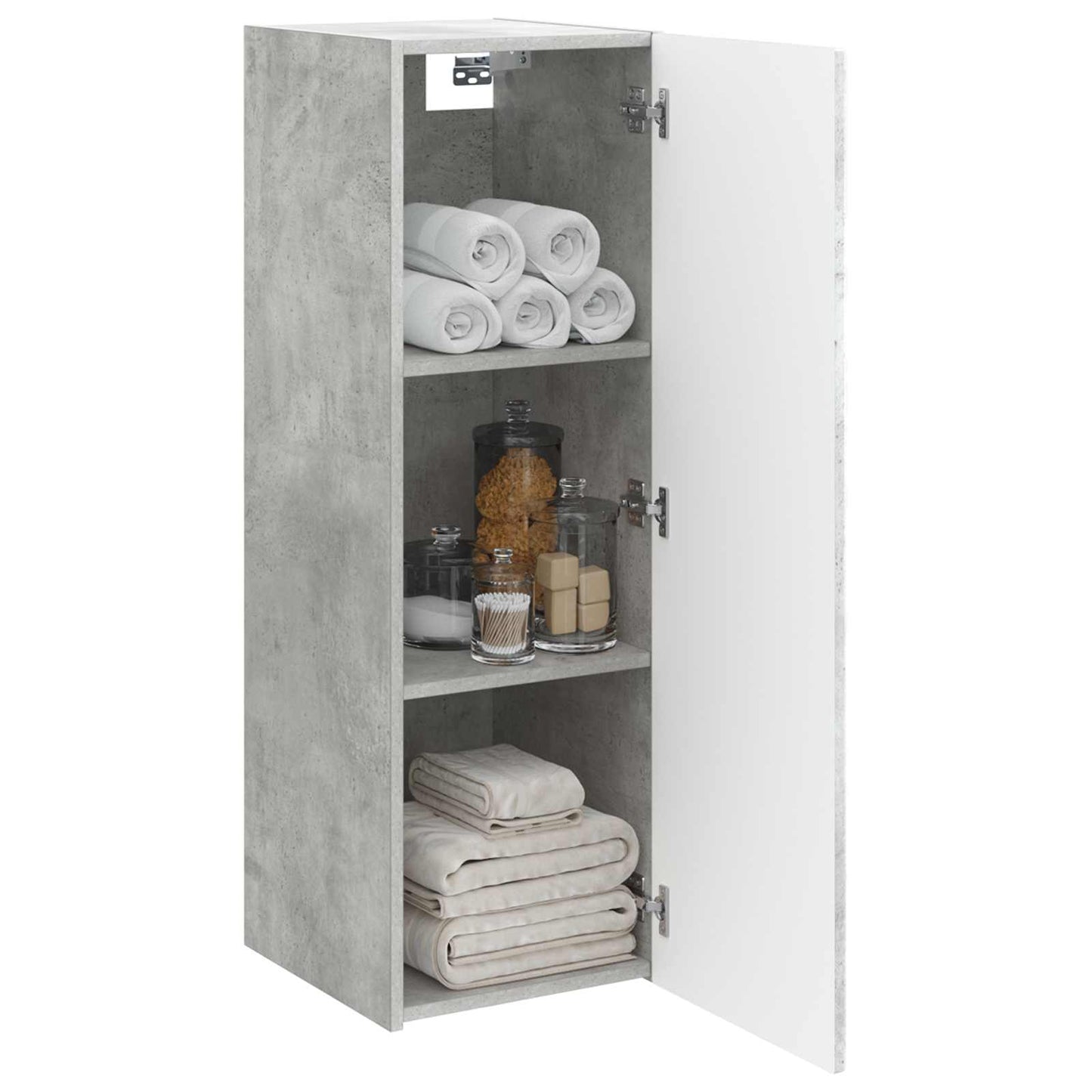 Mobiletto da Bagno a Muro Grigio Cemento 33 x 34,5 x 100 cm | homemem39
