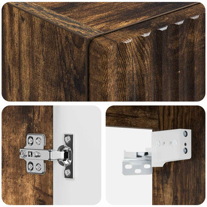 Mobiletto da Bagno a Muro Rovere Fumo 33 x 34,5 x 100 cm | homemem39