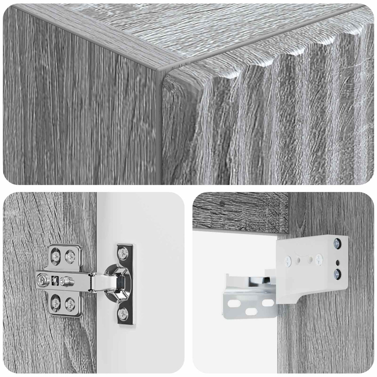 Mobiletto da Bagno a Muro Sonoma grigio 33 x 34,5 x 100 cm | homemem39