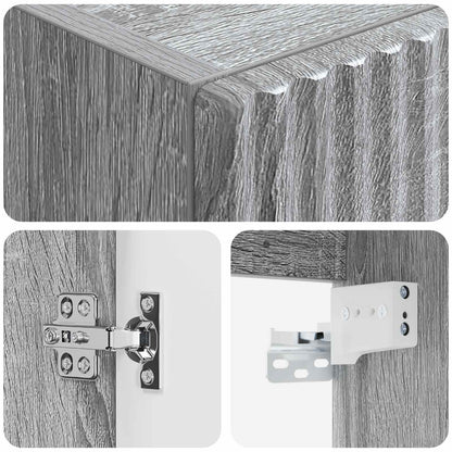 Mobiletto da Bagno a Muro Sonoma grigio 33 x 34,5 x 100 cm | homemem39