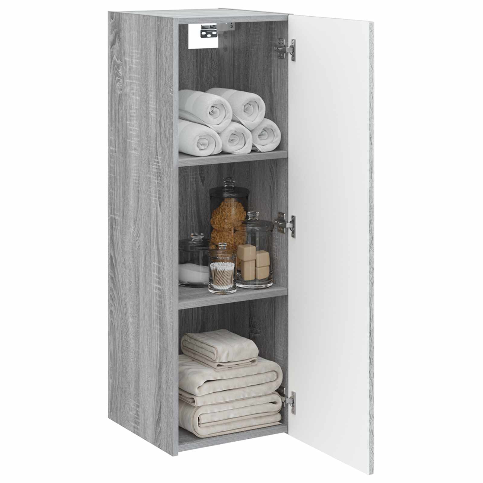 Mobiletto da Bagno a Muro Sonoma grigio 33 x 34,5 x 100 cm | homemem39