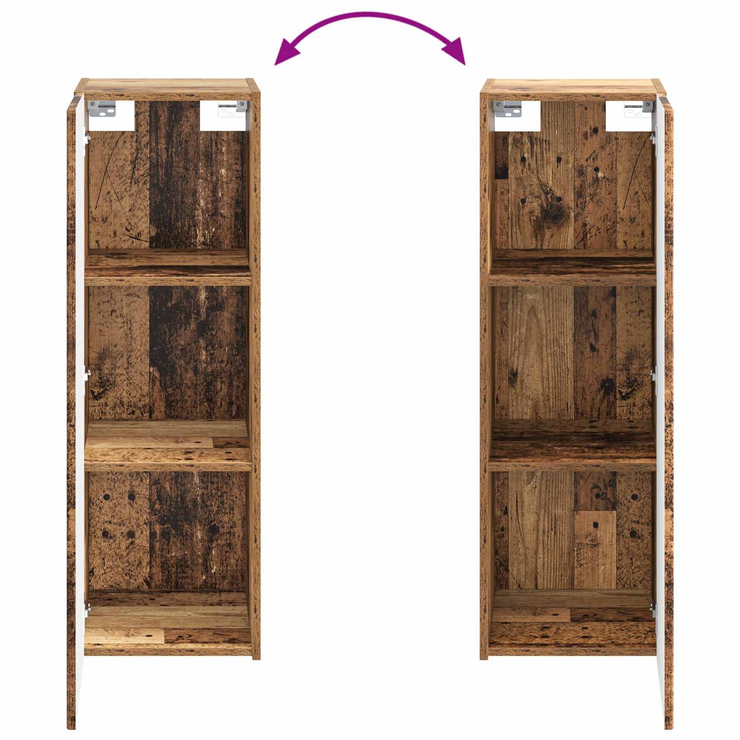 Mobiletto da Bagno a Muro Legno antico 33 x 34,5 x 100 cm | homemem39