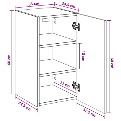 Mobiletto da Bagno a Muro Bianco 33 x 34,5 x 60 cm | homemem39