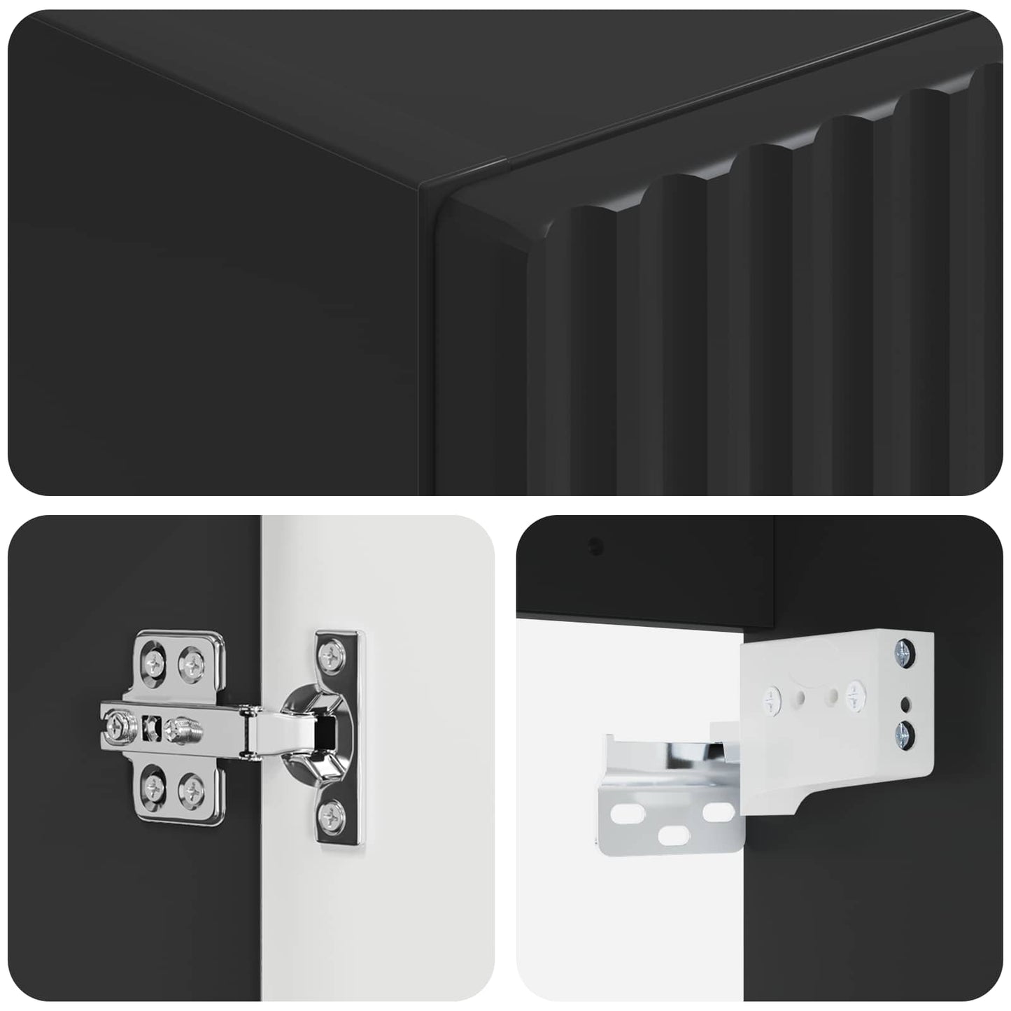 Mobiletto da Bagno a Muro Nero 33 x 34,5 x 60 cm | homemem39