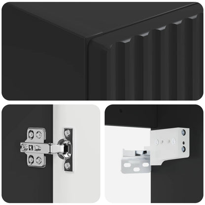 Mobiletto da Bagno a Muro Nero 33 x 34,5 x 60 cm | homemem39