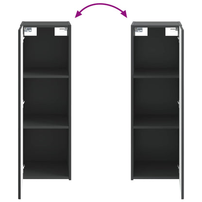 Mobiletto da Bagno a Muro Nero 33 x 34,5 x 60 cm | homemem39