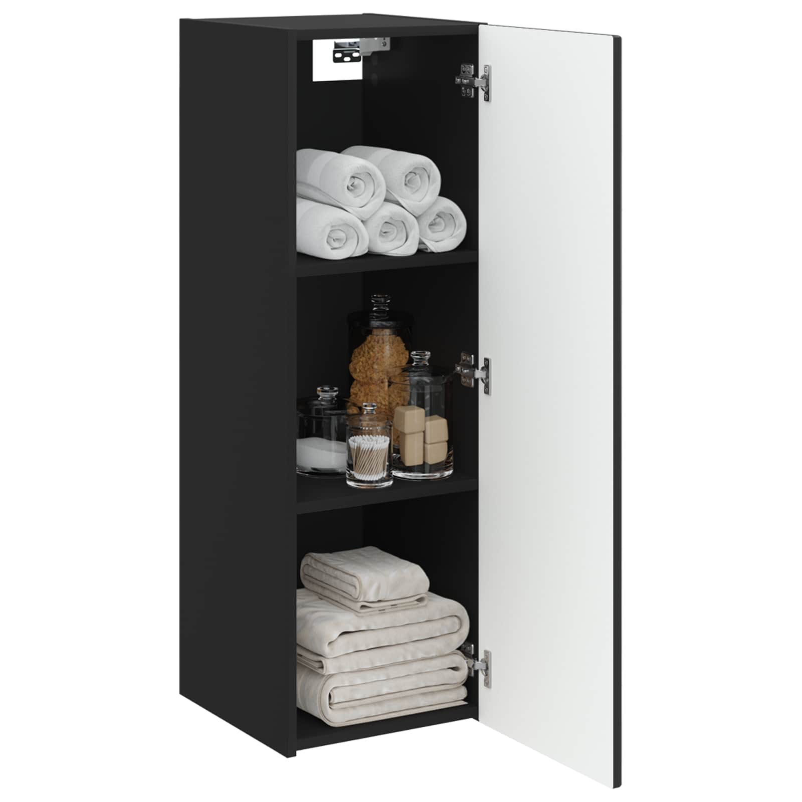 Mobiletto da Bagno a Muro Nero 33 x 34,5 x 60 cm | homemem39