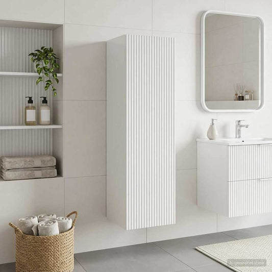 Mobiletto da Bagno a Muro Bianco Lucido 33 x 34,5 x 60 cm - homemem39
