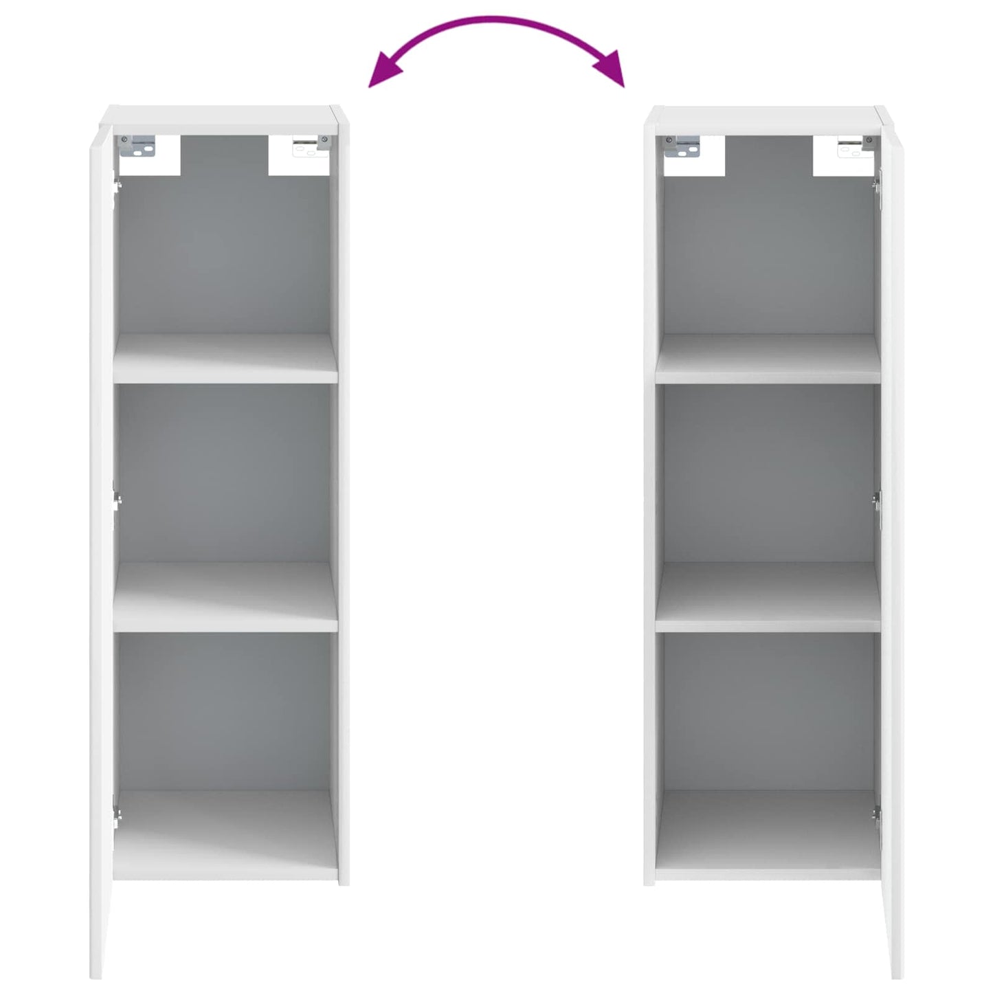 Mobiletto da Bagno a Muro Bianco Lucido 33 x 34,5 x 60 cm | homemem39