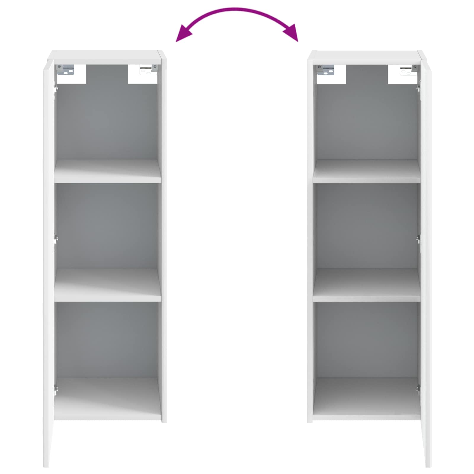Mobiletto da Bagno a Muro Bianco Lucido 33 x 34,5 x 60 cm | homemem39