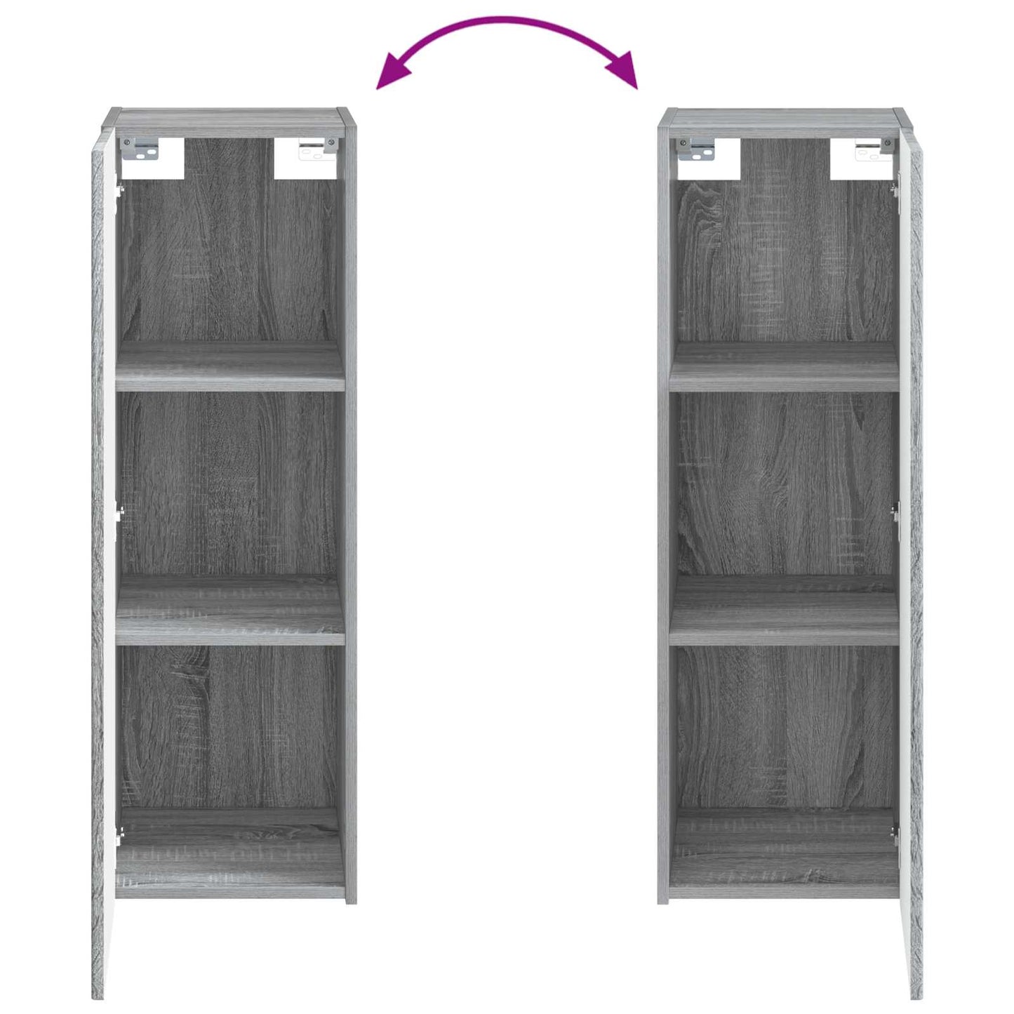 Mobiletto da Bagno a Muro Sonoma grigio 33 x 34,5 x 60 cm | homemem39
