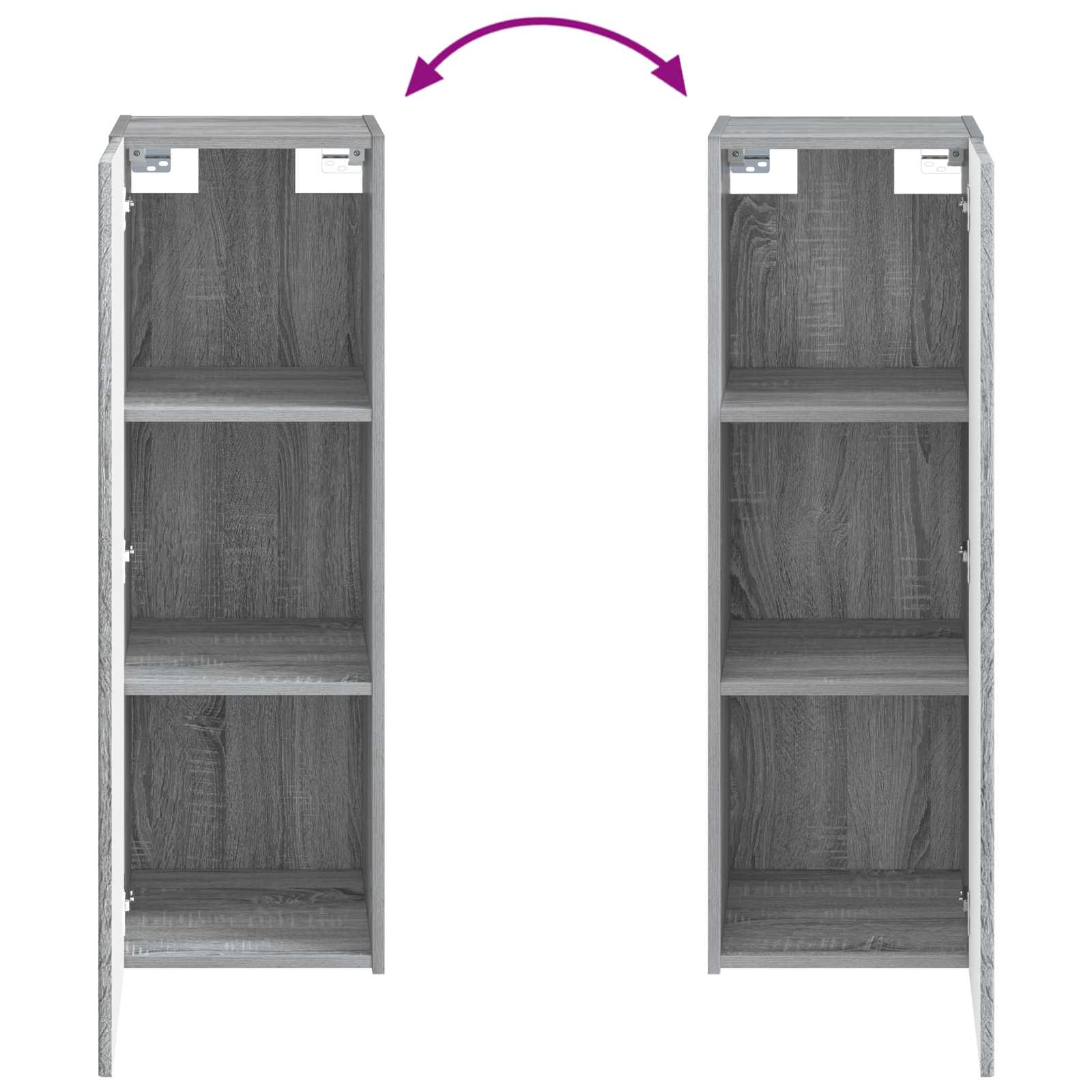 Mobiletto da Bagno a Muro Sonoma grigio 33 x 34,5 x 60 cm | homemem39