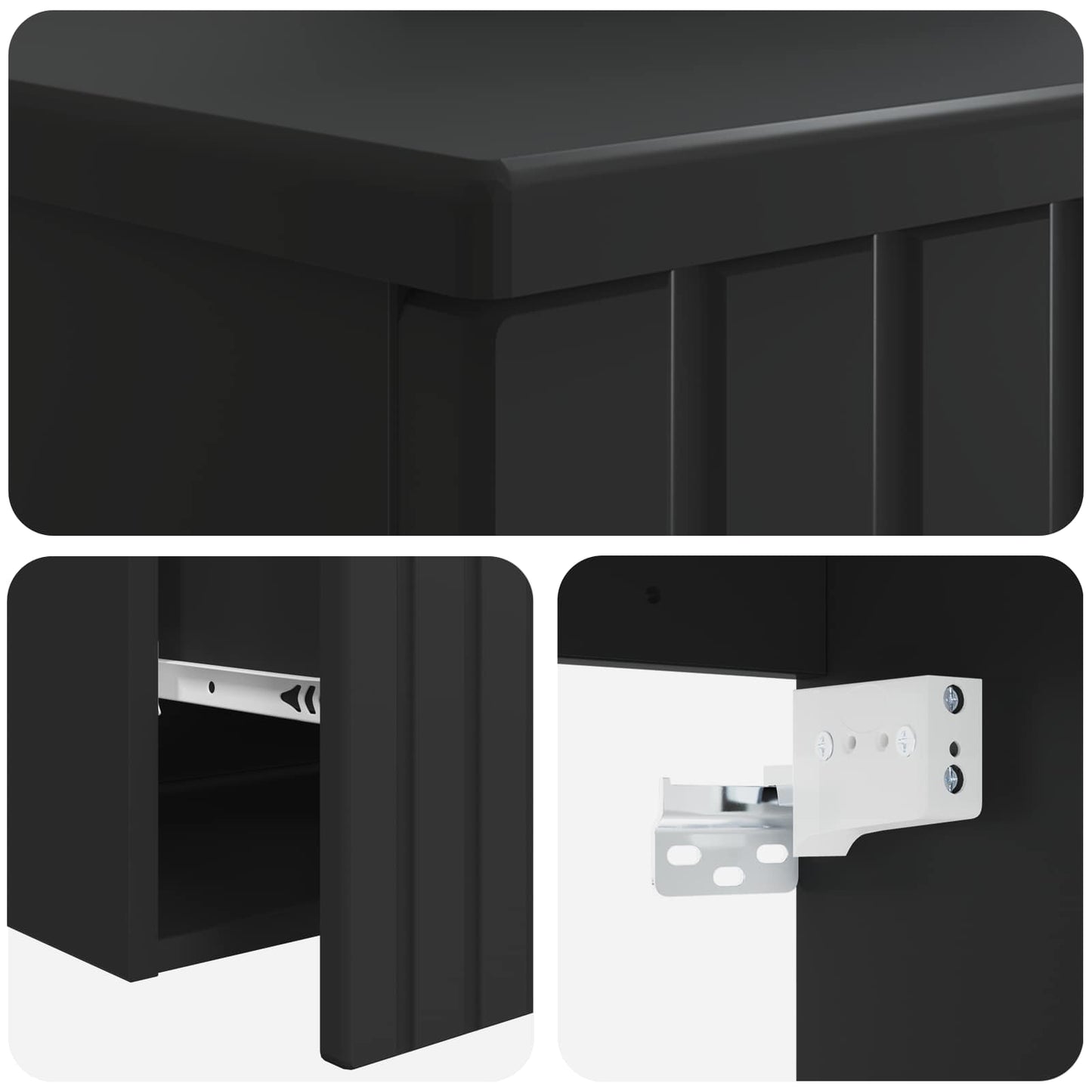 Mobile lavabo da parete Nero 39 x 35 x 63 cm | homemem39