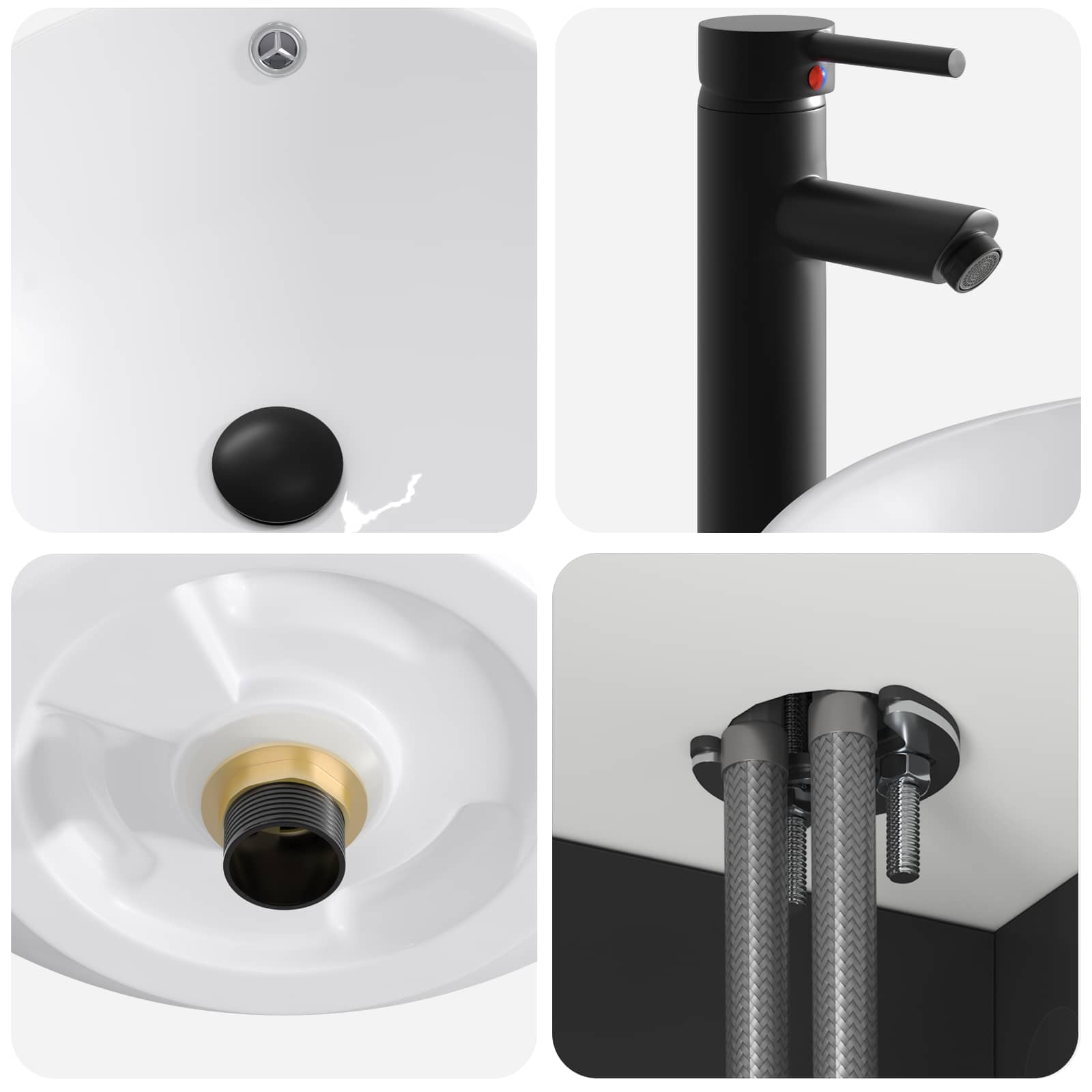 Mobile lavabo da parete Nero 39 x 35 x 63 cm | homemem39