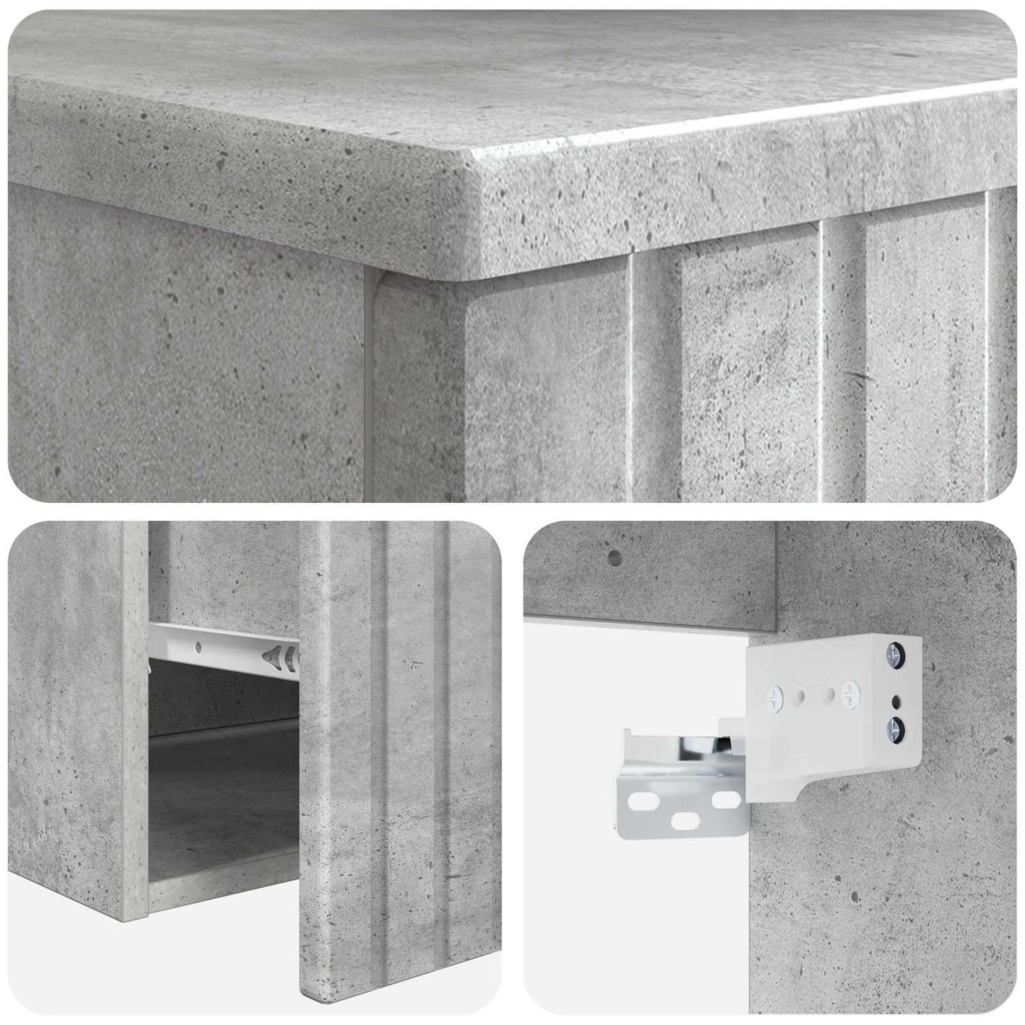 Mobile lavabo da parete Grigio Cemento 39 x 35 x 63 cm | homemem39
