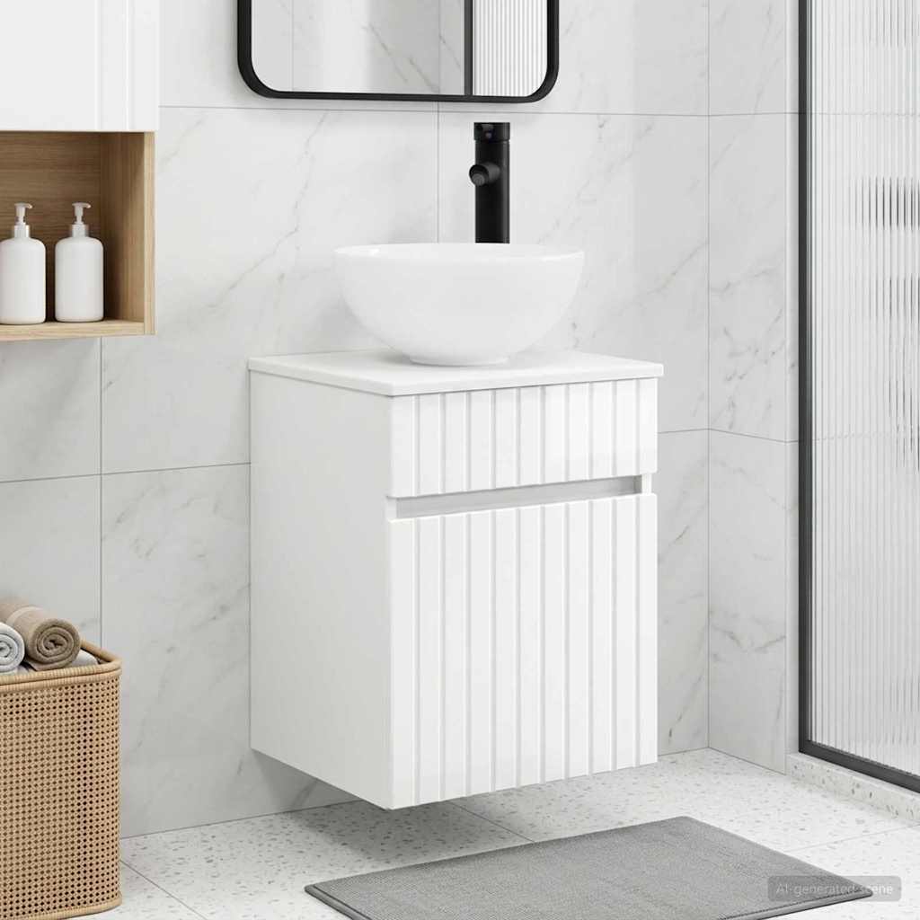 Mobile lavabo da parete Bianco Lucido 39 x 35 x 63 cm | homemem39