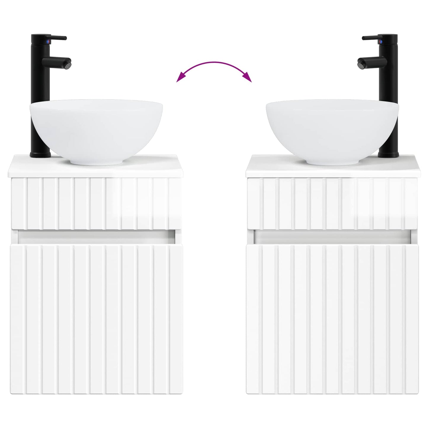Mobile lavabo da parete Bianco Lucido 39 x 35 x 63 cm | homemem39