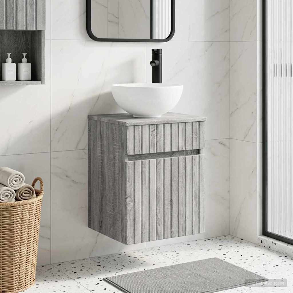 Mobile lavabo da parete Sonoma grigio 39 x 35 x 63 cm | homemem39