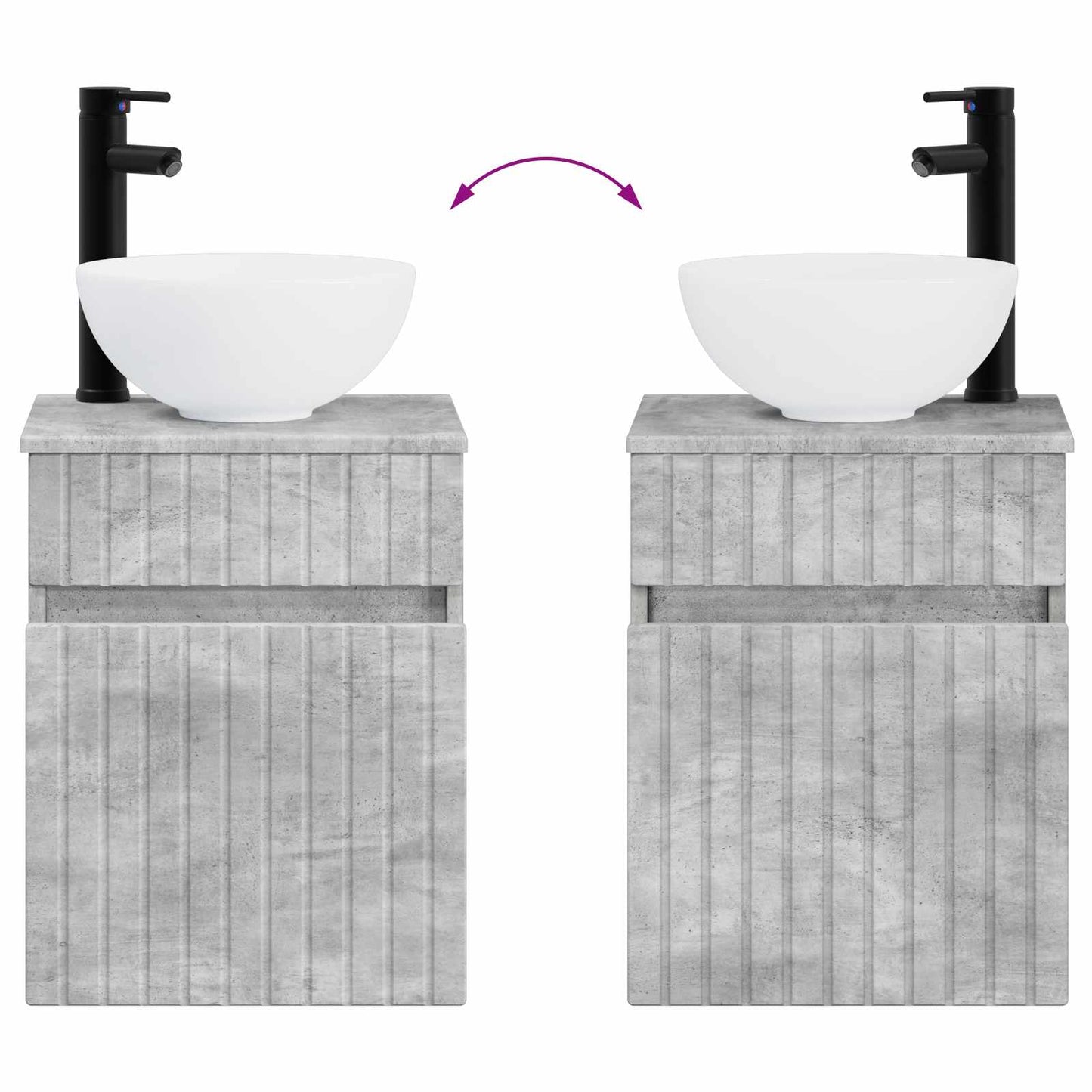 Mobile lavabo da parete Grigio Cemento 39 x 41 x 64,5 cm | homemem39